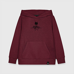 Толстовка детская хлопковая Stray: Black Logo, цвет: меланж-бордовый
