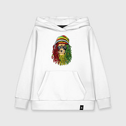 Толстовка детская хлопковая Rasta lioN, цвет: белый