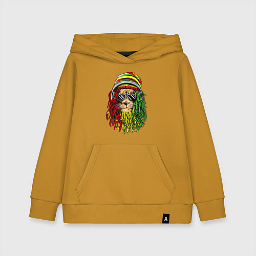 Детская толстовка-худи Rasta lioN / Горчичный – фото 1