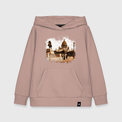 Толстовка детская хлопковая Санкт-Петербург Ретро Питер, цвет: пыльно-розовый