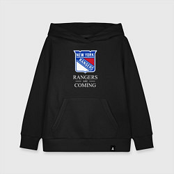 Толстовка детская хлопковая Rangers are coming, Нью Йорк Рейнджерс, New York R, цвет: черный