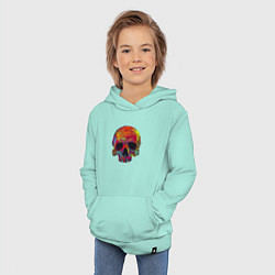 Толстовка детская хлопковая Cool color skull, цвет: мятный — фото 2