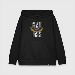 Толстовка детская хлопковая Guns N Roses Рок группа, цвет: черный