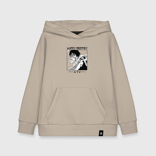 Детская толстовка-худи Ван-Пис, Луффи Luffy / Миндальный – фото 1