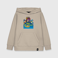 Толстовка детская хлопковая The Beatles on a Yellow Submarine, цвет: миндальный