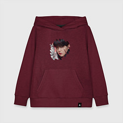 Толстовка детская хлопковая Agust D SUGA BTS, цвет: меланж-бордовый