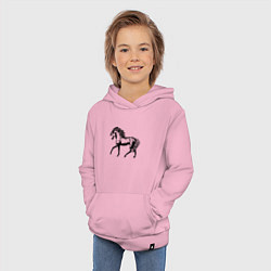 Толстовка детская хлопковая Мустанг Лошадь, цвет: светло-розовый — фото 2