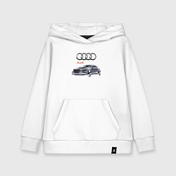 Толстовка детская хлопковая Audi Germany Car, цвет: белый