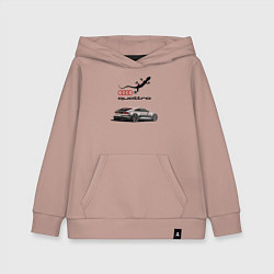 Толстовка детская хлопковая Audi quattro Lizard, цвет: пыльно-розовый