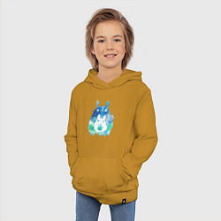 Толстовка детская хлопковая Семья кроликов Акварель, цвет: горчичный — фото 2