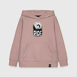 Толстовка детская хлопковая Лыжи в горах, цвет: пыльно-розовый