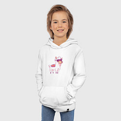 Толстовка детская хлопковая Lama glama 2, цвет: белый — фото 2