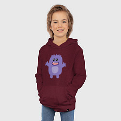 Толстовка детская хлопковая Purple monster, цвет: меланж-бордовый — фото 2