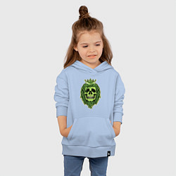 Толстовка детская хлопковая Green Skull, цвет: мягкое небо — фото 2