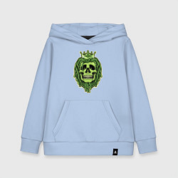 Толстовка детская хлопковая Green Skull, цвет: мягкое небо