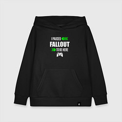 Толстовка детская хлопковая Fallout I Paused, цвет: черный