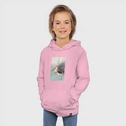 Толстовка детская хлопковая Two Bar-tailed Godwits, цвет: светло-розовый — фото 2