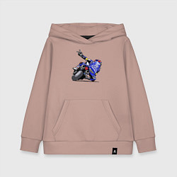 Толстовка детская хлопковая Yamaha racing team Racer, цвет: пыльно-розовый