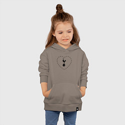 Толстовка детская хлопковая Лого Tottenham в сердечке, цвет: утренний латте — фото 2