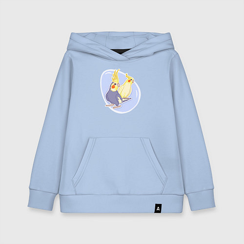 Детская толстовка-худи Попугаи Корелла Птицы / Мягкое небо – фото 1