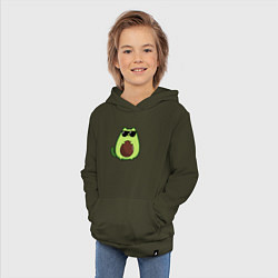 Толстовка детская хлопковая Avo cat o в очках, цвет: хаки — фото 2