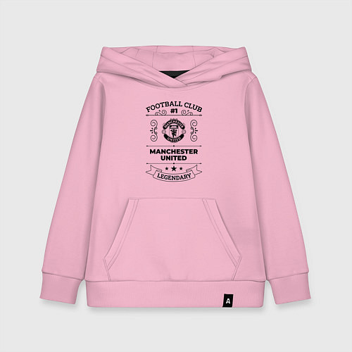 Детская толстовка-худи Manchester United: Football Club Number 1 Legendar / Светло-розовый – фото 1