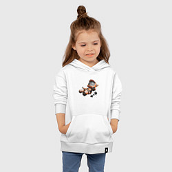 Толстовка детская хлопковая Падающий робот с логотипом, цвет: белый — фото 2