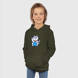 Толстовка детская хлопковая Hello Cat, цвет: хаки — фото 2
