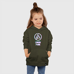 Толстовка детская хлопковая Linkin Park Glitch Rock, цвет: хаки — фото 2