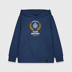 Толстовка детская хлопковая Лого Club Brugge и надпись Legendary Football Club, цвет: тёмно-синий