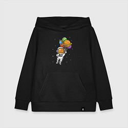 Толстовка детская хлопковая Юный Космонавт, цвет: черный