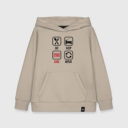 Детская толстовка-худи Eat Sleep PUBG Repeat