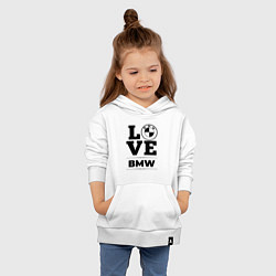 Толстовка детская хлопковая BMW love classic, цвет: белый — фото 2