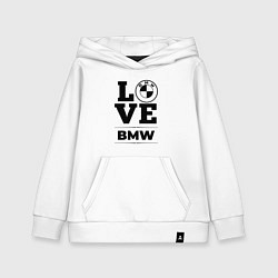 Толстовка детская хлопковая BMW love classic, цвет: белый