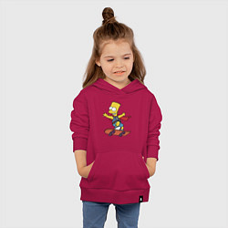 Толстовка детская хлопковая Барт Симпсон - крутой скейтер, цвет: маджента — фото 2