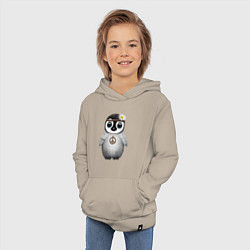 Толстовка детская хлопковая Мир - Пингвин, цвет: миндальный — фото 2