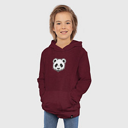 Толстовка детская хлопковая Голова милой панды, цвет: меланж-бордовый — фото 2