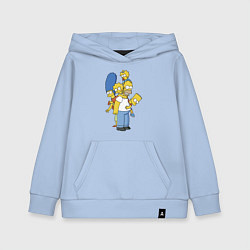 Толстовка детская хлопковая Прикольная семейка Симпсонов, цвет: мягкое небо