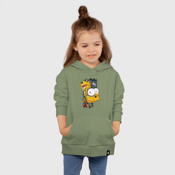 Толстовка детская хлопковая Cyber-Bart - Simpsons family, цвет: авокадо — фото 2