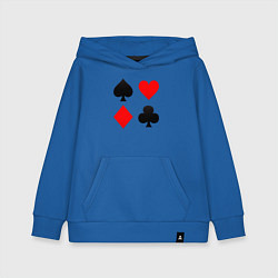 Толстовка детская хлопковая Четыре масти игральных карт, цвет: синий