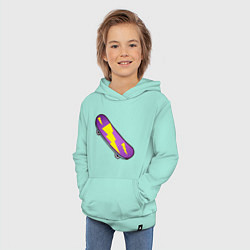 Толстовка детская хлопковая Скейтборд с молнией, цвет: мятный — фото 2