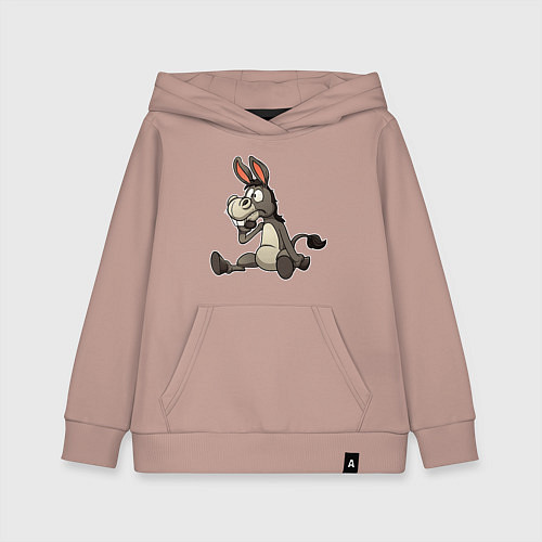 Детская толстовка-худи Задумчивый осел / Пыльно-розовый – фото 1