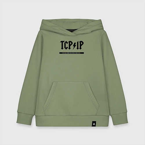 Детская толстовка-худи TCPIP Connecting people since 1972 / Авокадо – фото 1