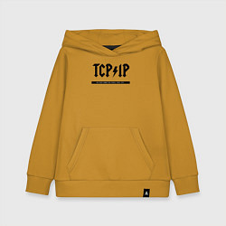 Толстовка детская хлопковая TCPIP Connecting people since 1972, цвет: горчичный