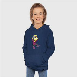Толстовка детская хлопковая Барт Симпсон в прыжке, цвет: тёмно-синий — фото 2
