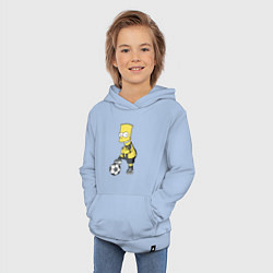 Толстовка детская хлопковая Барт Симпсон - крутой футбольный форвард, цвет: мягкое небо — фото 2