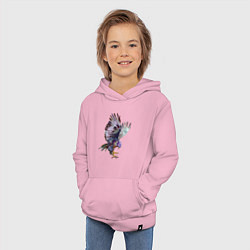Толстовка детская хлопковая Сокол - акварель, цвет: светло-розовый — фото 2