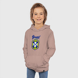 Толстовка детская хлопковая Brasil Football, цвет: пыльно-розовый — фото 2