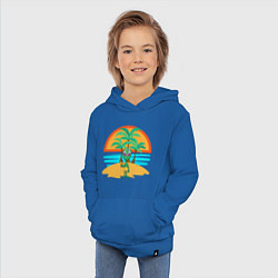 Толстовка детская хлопковая Пришелец на пляже, цвет: синий — фото 2