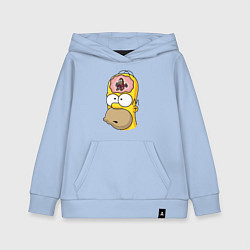 Детская толстовка-худи Мартышка бьёт в тарелки в голове Гомера Симпсона